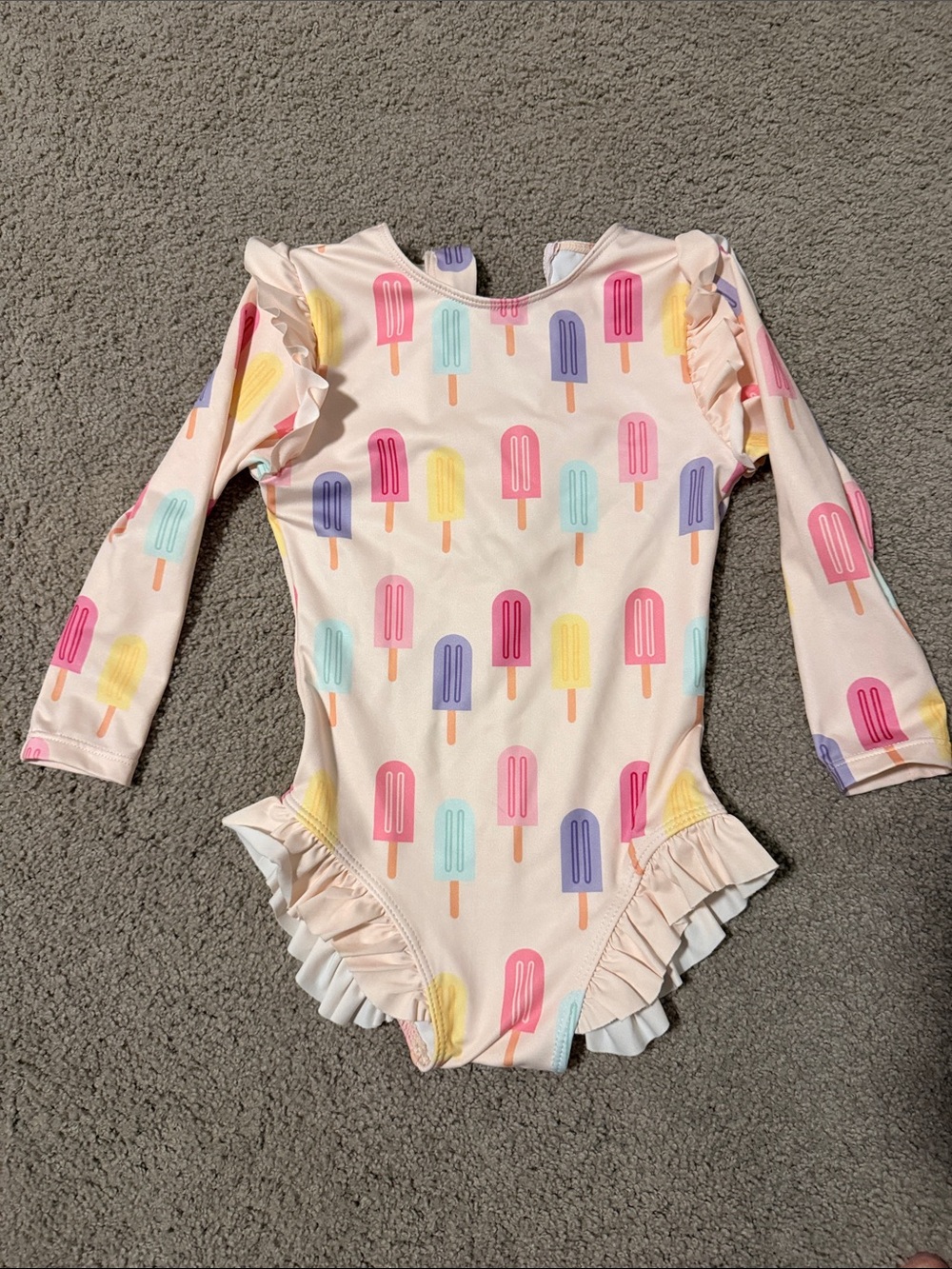 Girls' Long-Sleeve Popsicle One-Piece Swimsuit - Pink